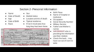 Genealogy Basics:How to Read a Death Certificate