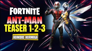 *NUEVO* Marvel Teaser 1-2- 3 de Ant Man (Hombre Hormiga) Fortnite Temporada 5! Todos los Teasers🐜😱