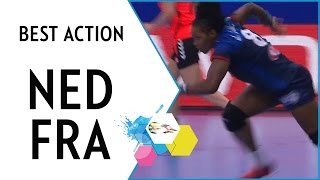 Can't see the goal? No problem for Laurisa Landre | Netherlands vs France | EHF EURO 2016
