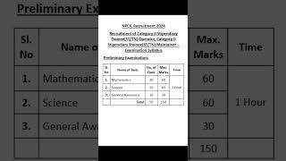 NPCIL Stipendiary Trainee Recruitment 2024 || Preliminary Exam Syllabus #npcil #stipendiarytrainee