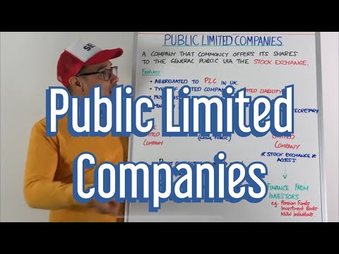 What are examples of public limited companies?
