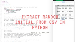 Pick random name and initial from CSV in Python