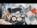 OCT VLOG | 周末家庭Brunch🥞｜跟妈妈做南瓜芝士饼｜一些开箱🍴买到喜欢的餐具｜