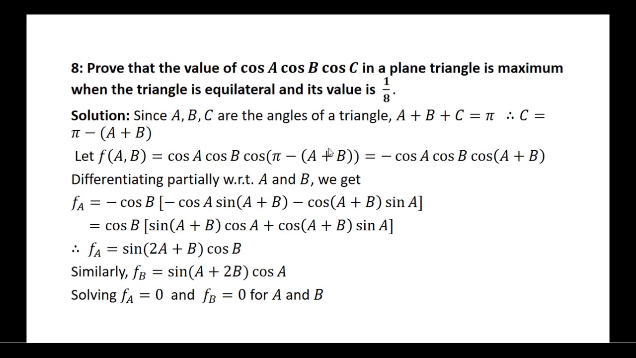 Maxima And Minima Of Function Of Two Variables - YouTube