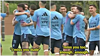De Paul's reaction when he saw Messi & Di María at the Argentina training ground