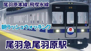 尾羽急電鉄尾羽原駅 尾羽急本線/飛喫水線  朝ラッシュウォッチング❗️