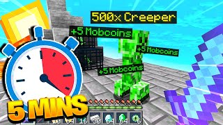 Making 10,000 MOBCOINS in just 5 MINUTES.. Minecraft SKYBLOCK #9 (Skyblock Let's Play)