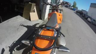 KTM 500exc with dirtracks.com rear luggage rack