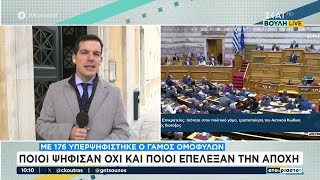 Με 176 υπερψηφίστηκε ο γάμος ομόφυλων - Ποιοι ψήφισαν ΟΧΙ και ποιοι επέλεξαν την αποχή | Αταίριαστοι