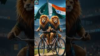 Lions on Bicycle Holding Flags Epic Showdown #shorts