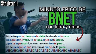 MINUTO EPICO de BNET vs AKRES | SUBTITULADO con LETRA y RIMAS(metrica analizada) - Struktur !