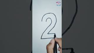 #shorts /how to draw a 3d Number -2