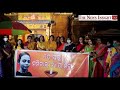 bjp mahila morcha members lighten diya at lingaraj temple bhubaneswar