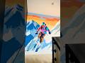 Hand painted mural - Snowboarding Utah Scene for a Airbnb #mural #airbnb #art