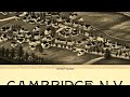 cambridge new york 1886 panoramic bird s eye view map 6811