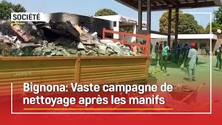 Bignona : Nettoyage de la ville après les manifestations