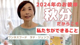 2024年のお彼岸【秋分】だからこそ、私たちができること～ワンネスフード　タド・ジュンコ～