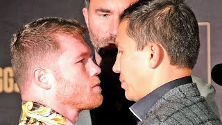 HEATED CANELO ALVAREZ GETS IN GENNADY GOLOVKIN'S FACE DURING NEW YORK FACE OFF | CANELO GGG 3