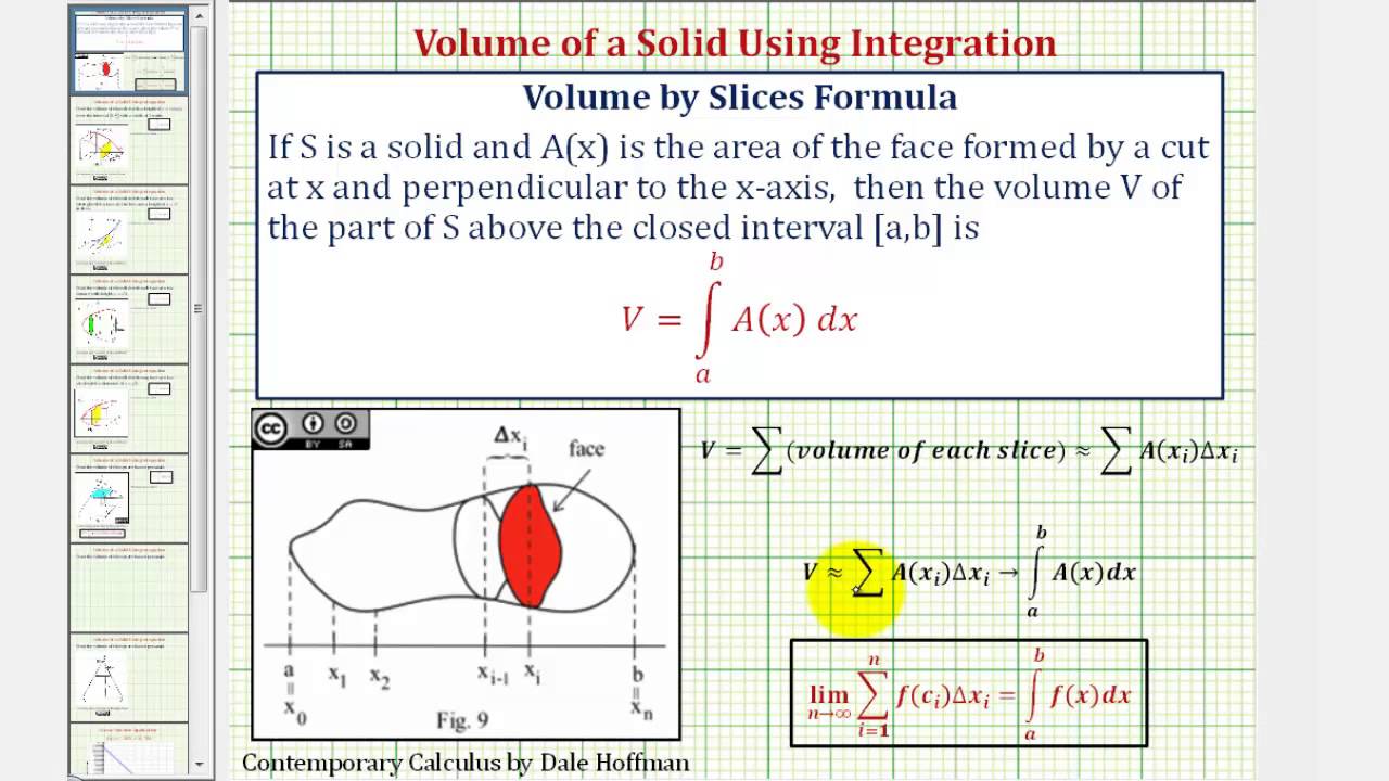 Ex 1: Volume Of A Solid With Known Cross Section Using Integration ...