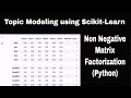 Topic Modeling using scikit-learn and Non Negative Matrix Factorization (NMF)