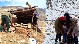 Dariush's restlessness for Narges and the children: building a hut