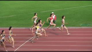 2010千葉国体　成年女子100m　準決勝2組　福島千里選手11秒59