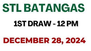 STL Batangas Draw result today live 12:00 PM 28 December 2024