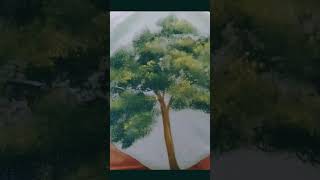 Painting a Tree with Fabric 2 । Creative Tech CT। #easydiy #shorts #painting #viralshorts