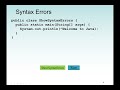 Type of Java Program Errors. Differences between syntax errors, runtime errors, and logic errors.