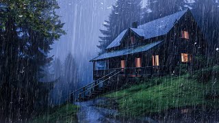 HEAVY RAIN at Night to Sleep Well and Beat Insomnia | Thunderstorm for Insomnia, Relax, Medition