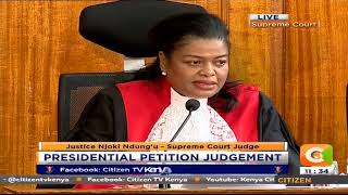 Lady Justice Njoki Ndung'u dissenting ruling on Presidential petition