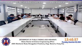 Procurement Livestream for DPWH Metro Manila 1st DEO on December 26, 2024