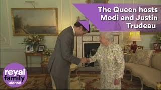 The Queen hosts Narendra Modi and Justin Trudeau at Buckingham Palace