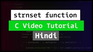 strnset String function | C Programming Video Tutorial in Hindi