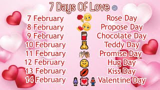 valentine day| valentine day kab hai 2023|Valentine Day Dates 2023 || Valentine Week List Dates 2023