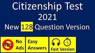2021 New Citizenship Test 128 Question Version For Busy People