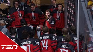 Must See: Shane Wright mobbed by teammates during TSN interview