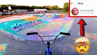 BMX AT THE MOST COLORFUL SKATEPARK EVER! + TYLER, THE CREATOR LIKES MY RIDING?!?