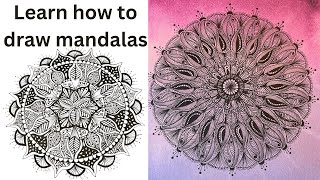 MINDFUL MANDALA DRAWING: Easy step by step tutorial