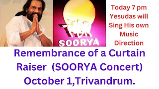 YESUDAS LIVE OCTOBER 1 (SOORYA CONCERT) BHAJAN -Raag Revathi ​⁠