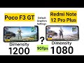 Redmi Note 12 Pro Plus vs Poco F3 GT PUBG Default Graphics Settings Dimensity 1080 vs Dimensity 1200