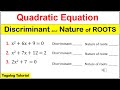 MATH9 DISCRIMINANT and NATURE OF ROOTS of quadratic equation #math9 #discriminant #natureofroots