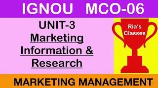 IGNOU MCOM | MCO 06 | MARKETING MANAGEMENT |  Unit 3 | CRASH COURSE| PART 2 ✌️🙂👍💥