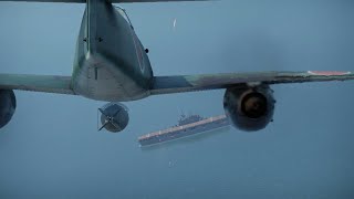 ジェット戦闘機橘花500kg爆弾で敵空母を爆撃!　WarThunder