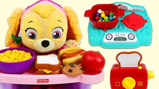 Cooking Paw Patrol Baby Skye Huge Lunch Time & Learning with Disney  Soul Imagine Ink Coloring Book!