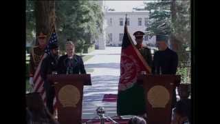 President Karzai and Hillary Clinton at a Joint Press Conference - July 07, 2012