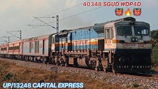 ⚡ENERGETIC SILIGURI WDP-4D⚡Hauls UP/13248 Capital Express rushing towards its next halt | New Mal JN