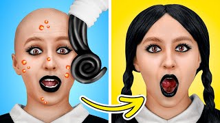 オタクからウェンズデーへ大変身！TikTokの超絶メイクアップガジェット＆ライフハック|ラ・ラ・ライフ　EMOJI