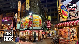 Umeda Night Walk – From Hidden Backstreets to Osaka Station | Japan | 4K HDR