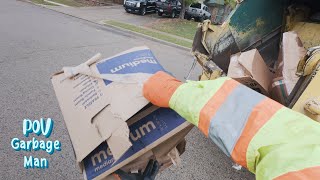 Rear Loader Truck Garbage residential POV - Trash Man | 4K Full UHD ASMR